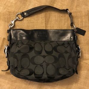 Coach Signature Zoe Shoulder Bag Black